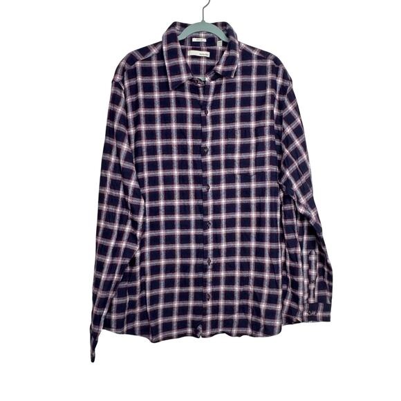 Hawker Rye Long Sleeves Button Up Flannel Shirt - Wine Plaid NWT 2XL - Picture 1 of 10